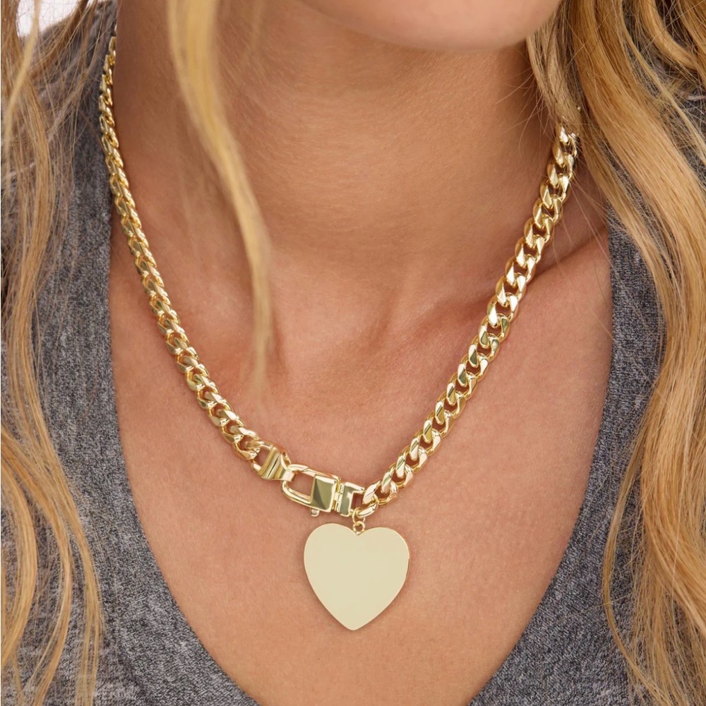 Melinda Maria Julian XL Heart Cuban Chain Necklace